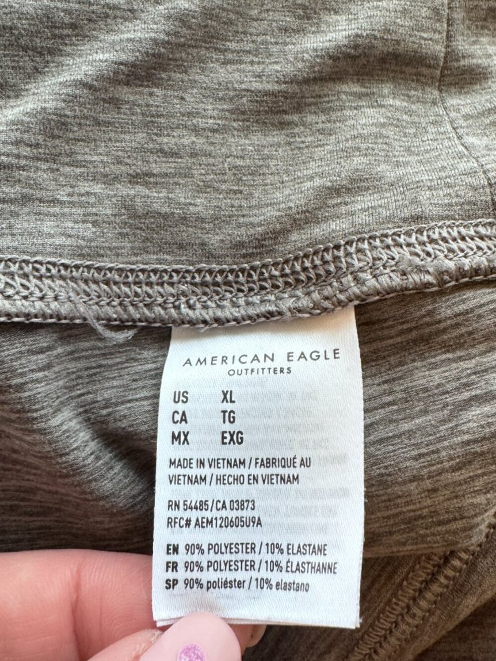 American Eagle Gray Space Dye Biker Shorts Size XL - Picture 6 of 10